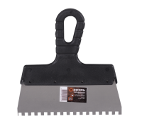 Шпатель ВИХРЬ 6х6 мм, зубчатый, нержавейка, пластик, 200мм