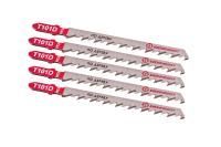 Пилки для лобзика по дереву T101D, 5 шт, 100х74мм, шаг зуба 4мм, чистый прямой рез, HCS, БОЕКОМПЛЕКТ