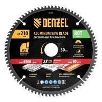 Пильный диск по алюминию ф210 х 30 мм, 80 зубьев Denzel
