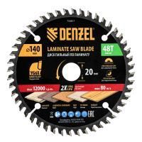 Пильный диск по ламинату ф140 х 20 мм, 48 зубьев Denzel