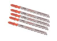 Пилки для лобзика по дереву T101D, 5 шт, 100х75мм, шаг зуба 4мм, чистый прямой рез, HCS,  Sturm