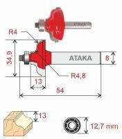 Фреза Атака кромочная калевочная D34.9/ф8/H13