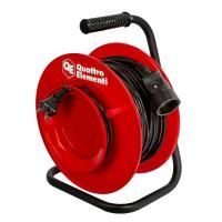 Удлинитель силовой QUATTRO ELEMENTI УХ10-001 - 30 м, провод ПВС 2х1,0 мм2, 1 литая роз., катушка пластик