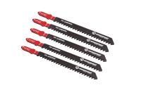 Пилки для лобзика по дереву T111C, 5 шт, 100х74мм, шаг зуба 3мм, быстрый прямой рез, HCS, БОЕКОМПЛЕКТ