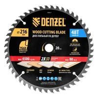 Пильный диск по дереву ф216 х 20 мм, 48 зубьев Denzel
