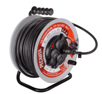 Удлинитель силовой на металлической катушке Ресанта СУ-3х2,5КГ-50/3 (с выкл., 4 розетки, IP44)