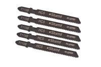Пилки для лобзика по дереву T119B, 5 шт, 76х51мм, шаг зуба 2 мм, быстрый прямой рез, HCS,  Sturm