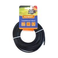 Леска D 4,0 мм L 12 м (квадрат, черная), Patriot