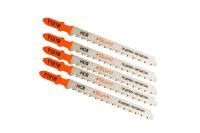 Пилки для лобзика по дереву T101B, 5 шт, 100х75мм, шаг зуба 2,5мм, чистый прямой рез, HCS,  Sturm