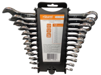 Набор ключей комбинир. гаечных 12 пред  8-22мм (6-14,17,19,22) Cr-V, хромированный,  Sturm