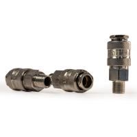 Штуцер мама с наружной резьбой 1/4M, никелированная сталь, 50шт, Aurora