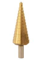 Сверло ступенчатое по металлу 6-30мм шаг 2мм HSS+TIN прямое  Sturm