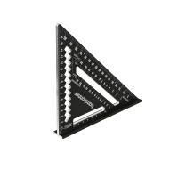 Угольник 175мм, алюминиевый сплав, чёрный анодированный корпус, белая шкала, hanskonner
