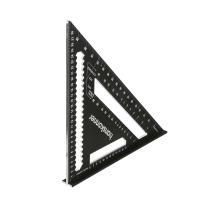 Угольник 300мм, алюминиевый сплав, чёрный анодированный корпус, белая шкала, hanskonner