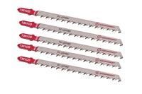 Пилки для лобзика по дереву T301CD, 5 шт, 115х90мм, шаг зуба 3мм, чистый прямой рез, HCS, БОЕКОМПЛЕКТ