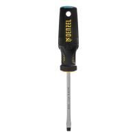 Отвертка, SL6x100 мм, S2, 3к рукоятка Denzel