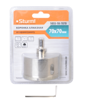 Коронка алмазная по керамограниту 70 х 70 мм,3гр. Хв., с центрир. Cверл.  Sturm