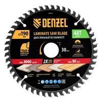 Пильный диск по ламинату ф190 х 30 мм, 48 зубьев Denzel