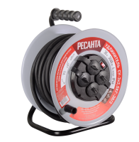 Удлинитель силовой на металлической катушке Ресанта СУ-3х2,5КГ-30/3 (с выкл., 4 розетки, IP44)