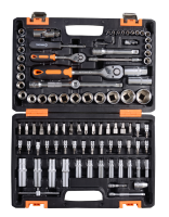 Набор инструментов, 1/2" , 1/4" , CrV, пластиковый кейс 94 предмета Вихрь