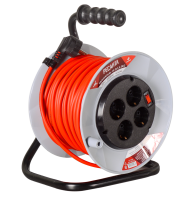 Удлинитель силовой на катушке Ресанта СУ-3х1,5-30/2 (с выкл., 4 розетки)
