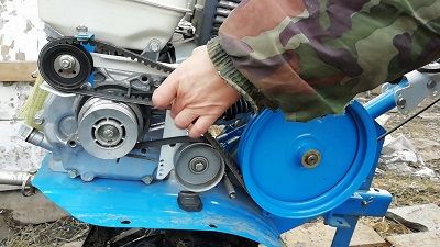 Проверка ремня мотоблока