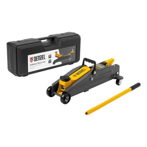Домкрат гидравлический подкатной, 2 т, 135-385 мм, в пласт. кейсе Denzel-Tehinstrument