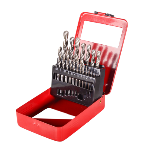 Набор сверл по металлу Вихрь, 1-10мм (через 0,5мм), HSS, 19шт., металл. коробка, цилиндрический хвостовик-Tehinstrument