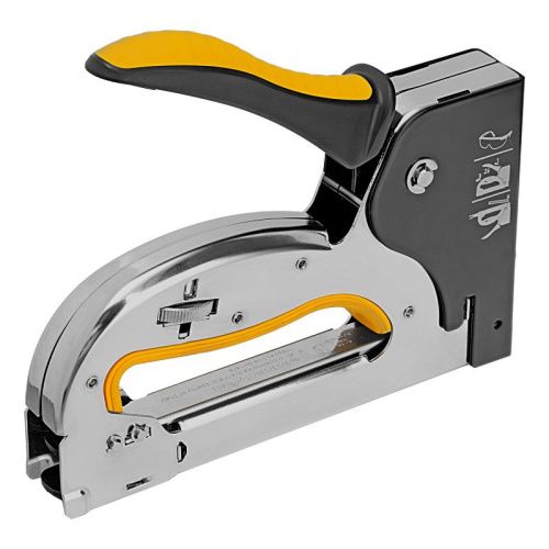 Степлер металл., скобы в комплекте, плавная регулировка удара, 2К рукоятка, тип 53, 4-14 мм Denzel-Tehinstrument