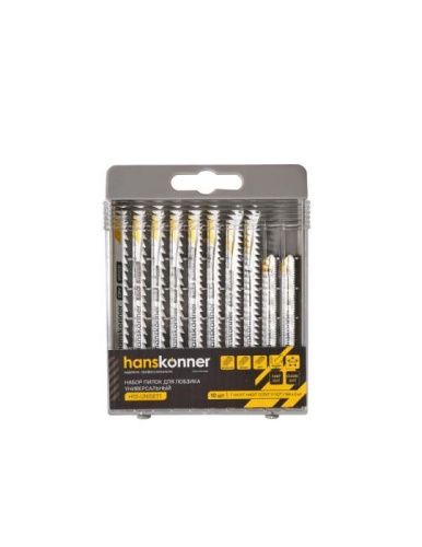 Пилки для лобзика УНИВЕРСАЛ 10шт (T101D, T144D, T127D, T111C, T118A) Hanskonner-Tehinstrument
