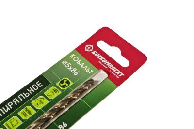 Сверло по металлу ТРЁХСПИРАЛЬНОЕ Кобальт 5,0х86мм БОЕКОМПЛЕКТ-Tehinstrument