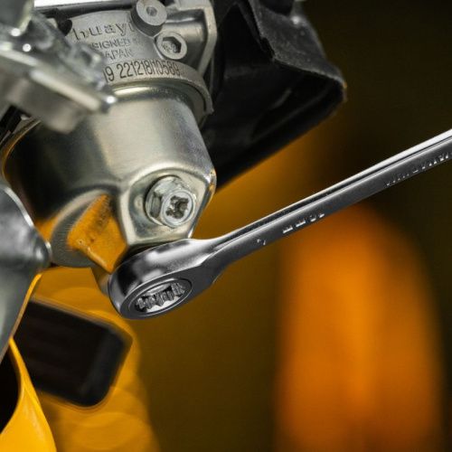 Ключ комбинированный трещоточный, 10 мм, CrV, матовый хром Denzel-Tehinstrument