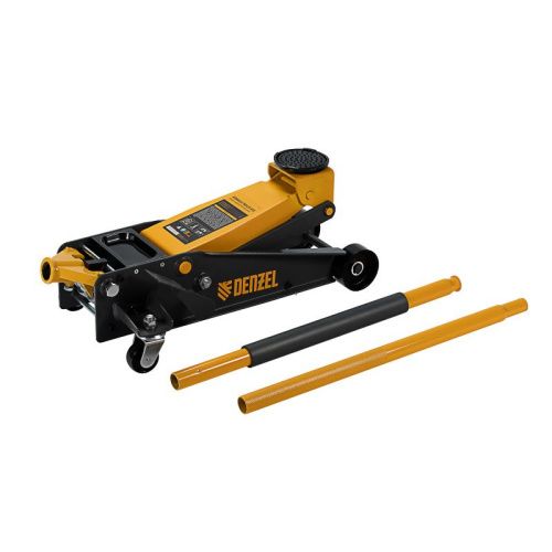Домкрат гидравлический подкатной 3 т, с фиксатором, быстрый подъем, 135-480 мм, профессиональный Denzel-Tehinstrument