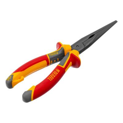 Длинногубцы прямые, диэлектрические рукоятки до 1000 В, трехкомпонентные рукоятки, 205мм Denzel-Tehinstrument