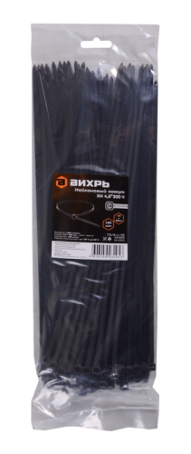 Хомуты нейлоновые (стяжки) черные 100 шт. Вихрь 4,8*300 Ч-Tehinstrument