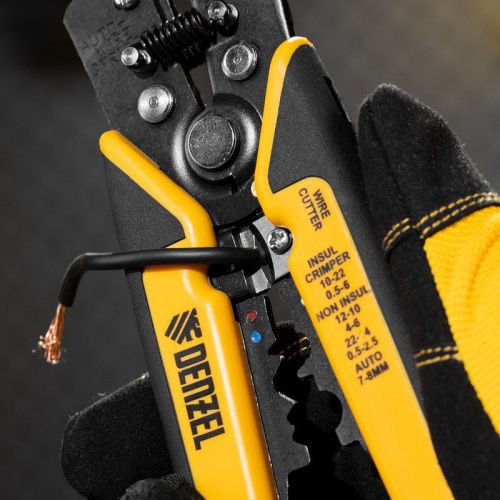 Щипцы для зачистки электропроводов 0,2-6 мм², функция обрезания проводов Denzel-Tehinstrument