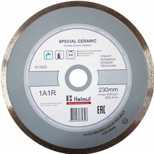 Алмазный диск Helmut 1A1R 230x25.4x1.6x10 SPECIAL CERAMIC, hl-1023-Tehinstrument