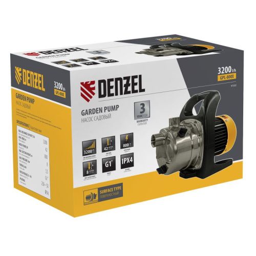 Садовый поверхностный насос Denzel GPL800Х-Tehinstrument