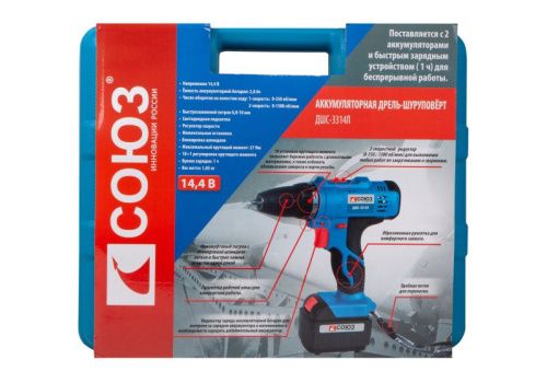 Аккумуляторный шуруповерт СОЮЗ ДШС-3314Л-Tehinstrument