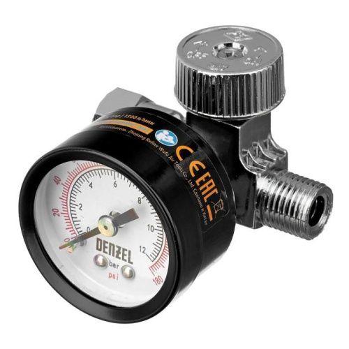 Регулятор давления с манометром для краскораспылителя K1500, 12 бар, 1/4" Denzel-Tehinstrument