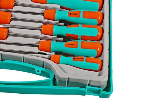 Набор отверток 11 предметов, пластиковый кейс, CrV,  Sturm-Tehinstrument