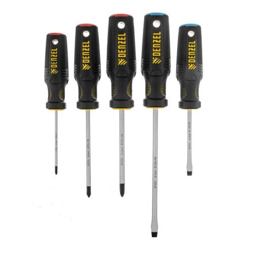 Набор отверток, 5 шт., PH+SL, S2, 3к рукоятка Denzel-Tehinstrument