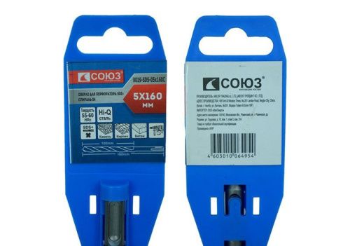 Бур SDS+ 05x160 мм с твердосплавной напайкой, СПИРАЛЬ S4 , Союз-Tehinstrument