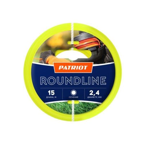 Леска Roundline D 2,4 мм L 15 м (круглая, желтая), Patriot-Tehinstrument