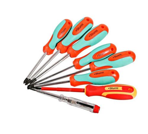 Набор отверток 8 шт, тестер напряжения, CrV  Sturm-Tehinstrument