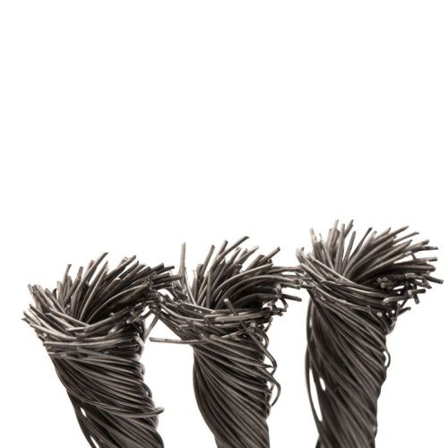 Щетка для УШМ, 200 мм, "Плоская", крученая нержавеющая проволока 0.5 мм, посадка 22.2 мм Denzel-Tehinstrument