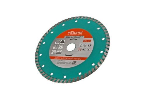 Алмазный диск, сухая резка, "Турбо" 180мм  Sturm-Tehinstrument