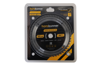 Пильный диск по дереву ArmorPiercing 185x30/20мм, 48 зубьев, Hanskonner-Tehinstrument