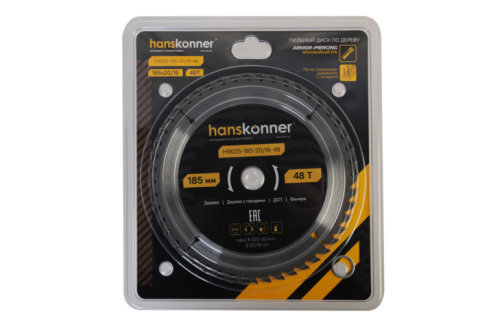 Пильный диск по дереву ArmorPiercing 185x30/20мм, 48 зубьев, Hanskonner-Tehinstrument