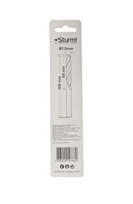 Сверло по металлу  Sturm 7,0х109 мм, сталь HSS, нитридтитан., 118° ,блистер 1 шт-Tehinstrument
